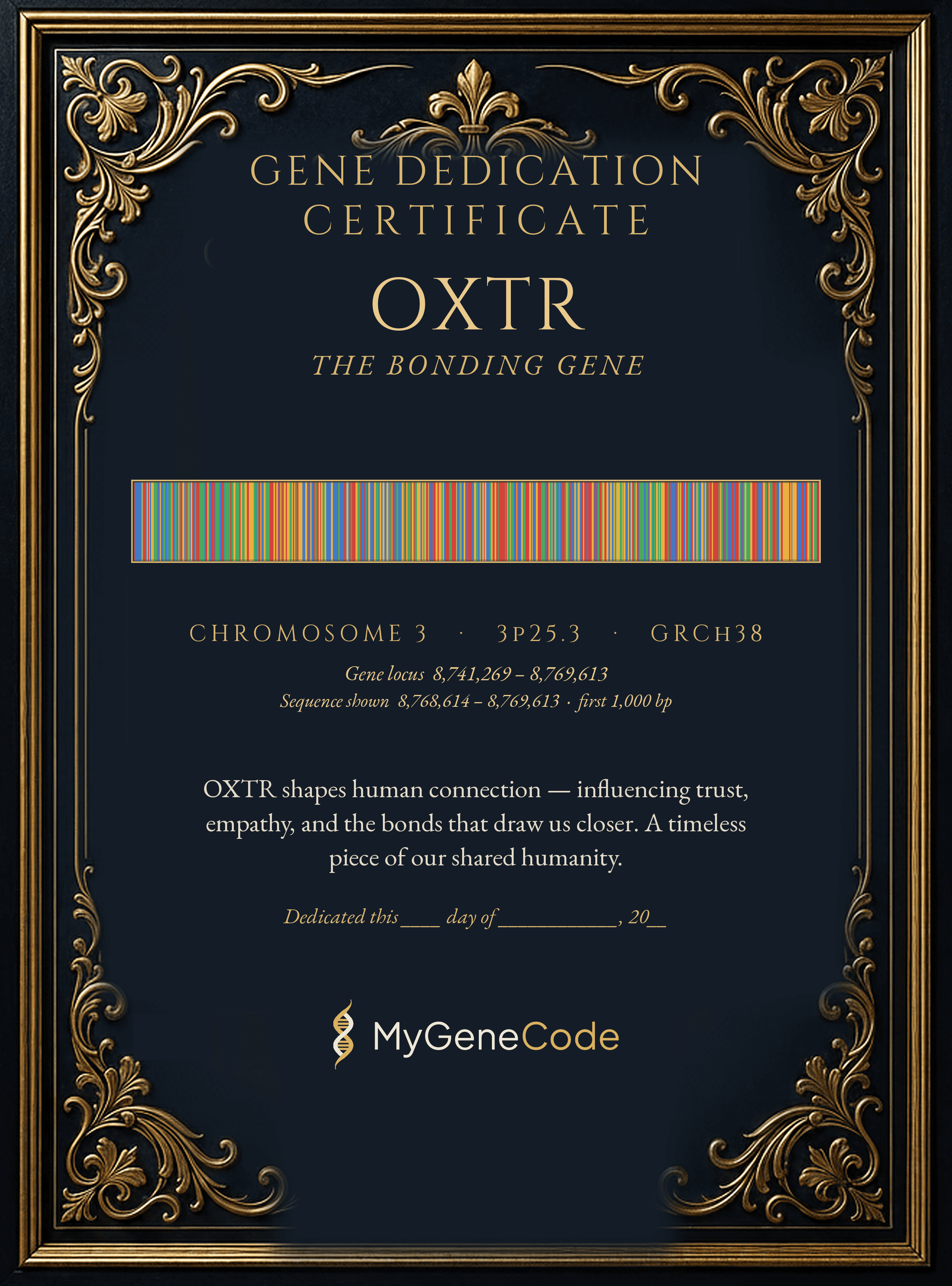 MyGeneCode Spectrum certificate edition